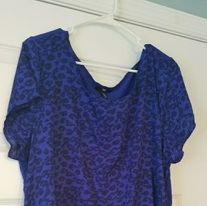 GAP blue mixed media shirt